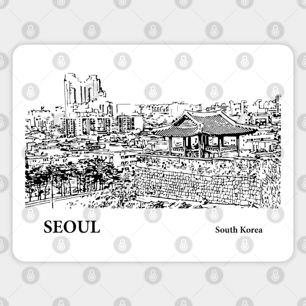 Seoul South Korea Magnet by Lakeric
